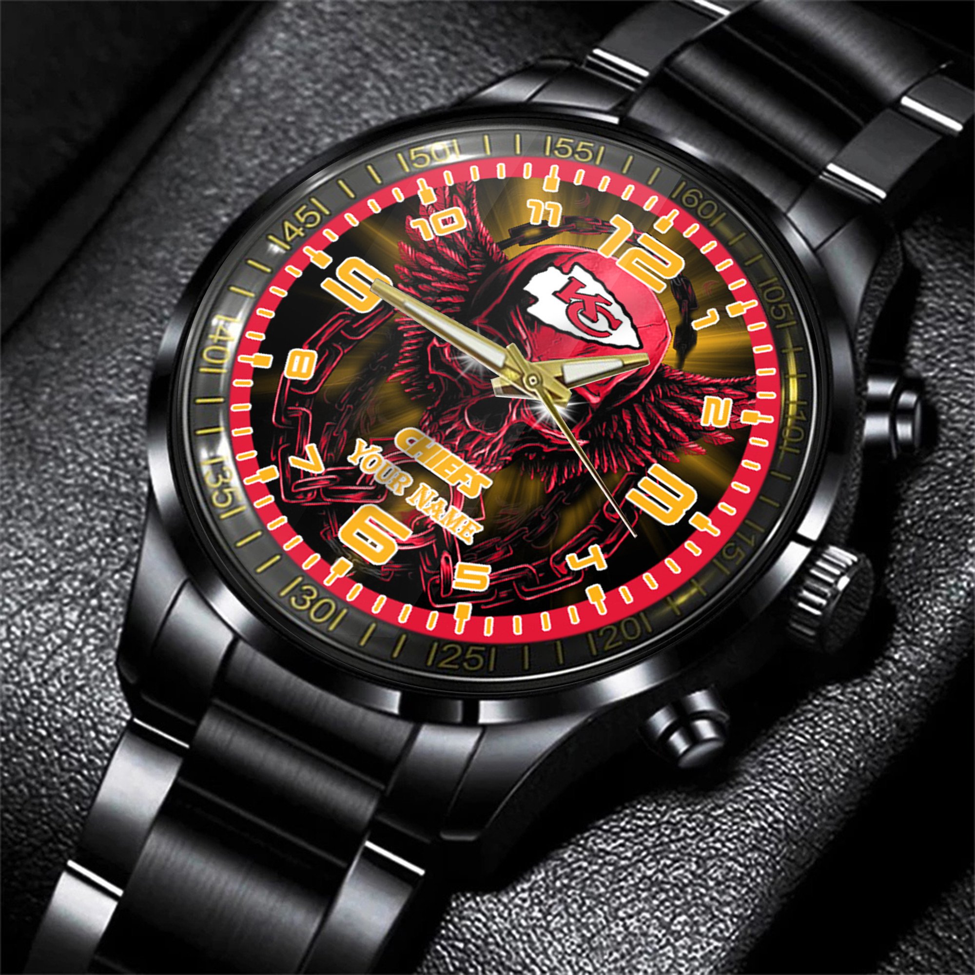 kansas city chiefs nfl personalized 3d men hand watch gift for fans for father rtpq5