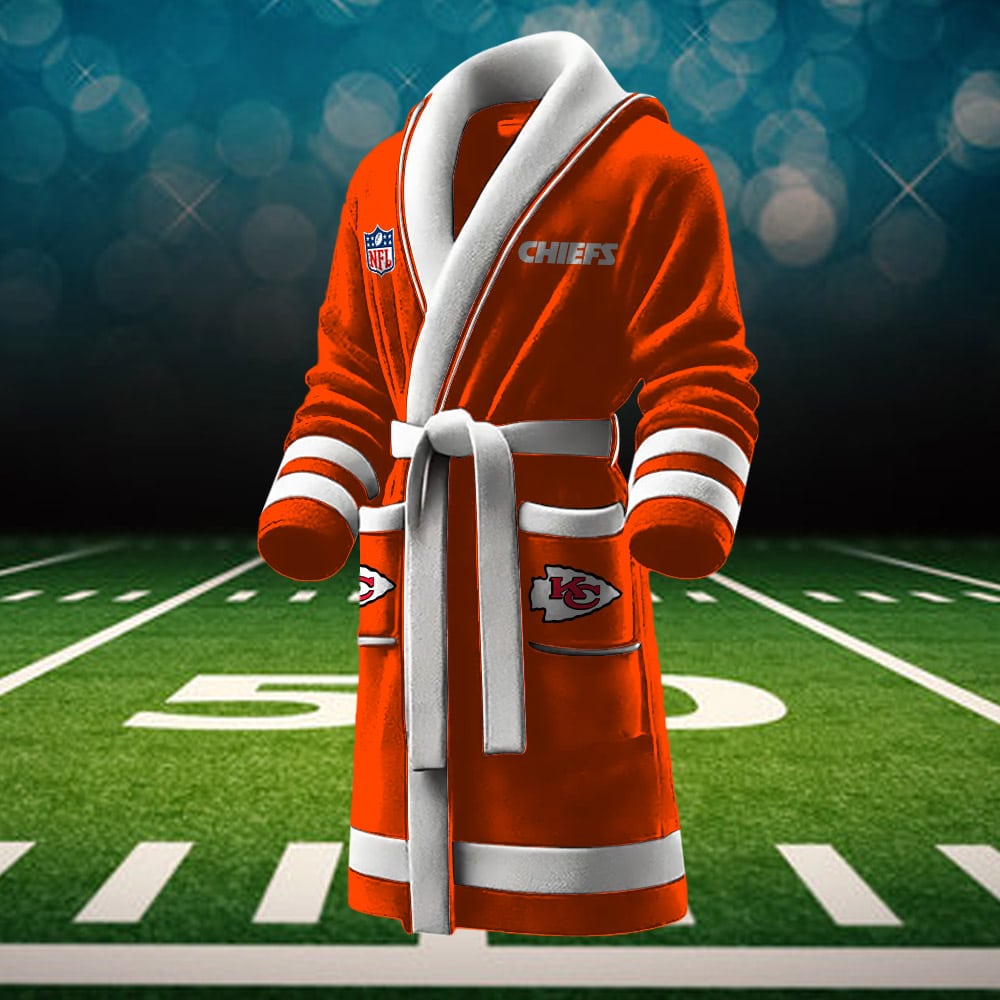 kansas city chiefs nfl personalized fleece bathrobe 8vkwi