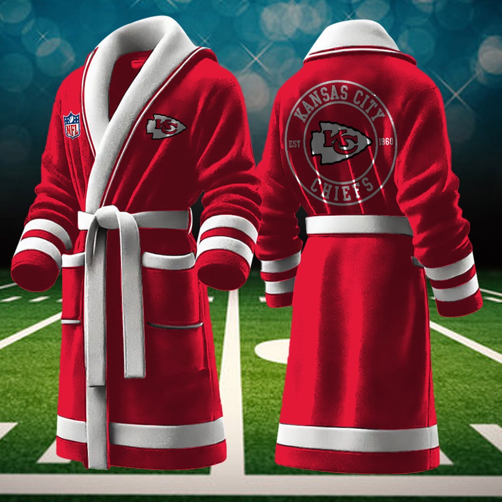 kansas city chiefs nfl personalized fleece bathrobe apqb4