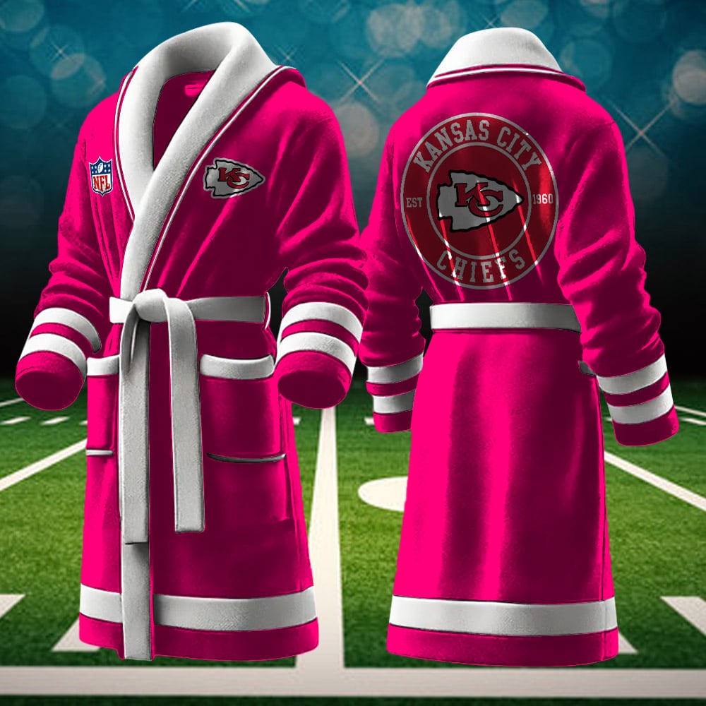 kansas city chiefs nfl personalized fleece bathrobe ddjxq