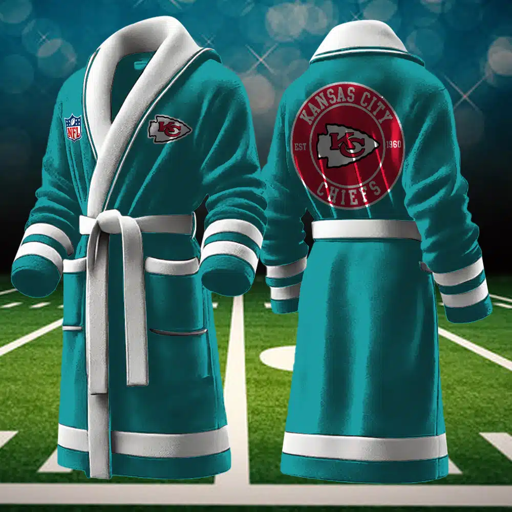 kansas city chiefs nfl personalized fleece bathrobe uyxnm