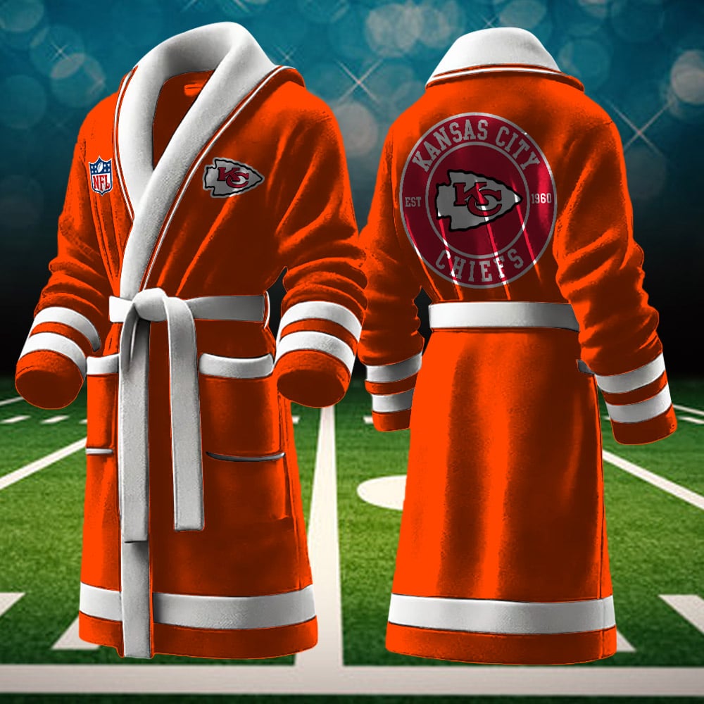 kansas city chiefs nfl personalized fleece bathrobe vb5eg