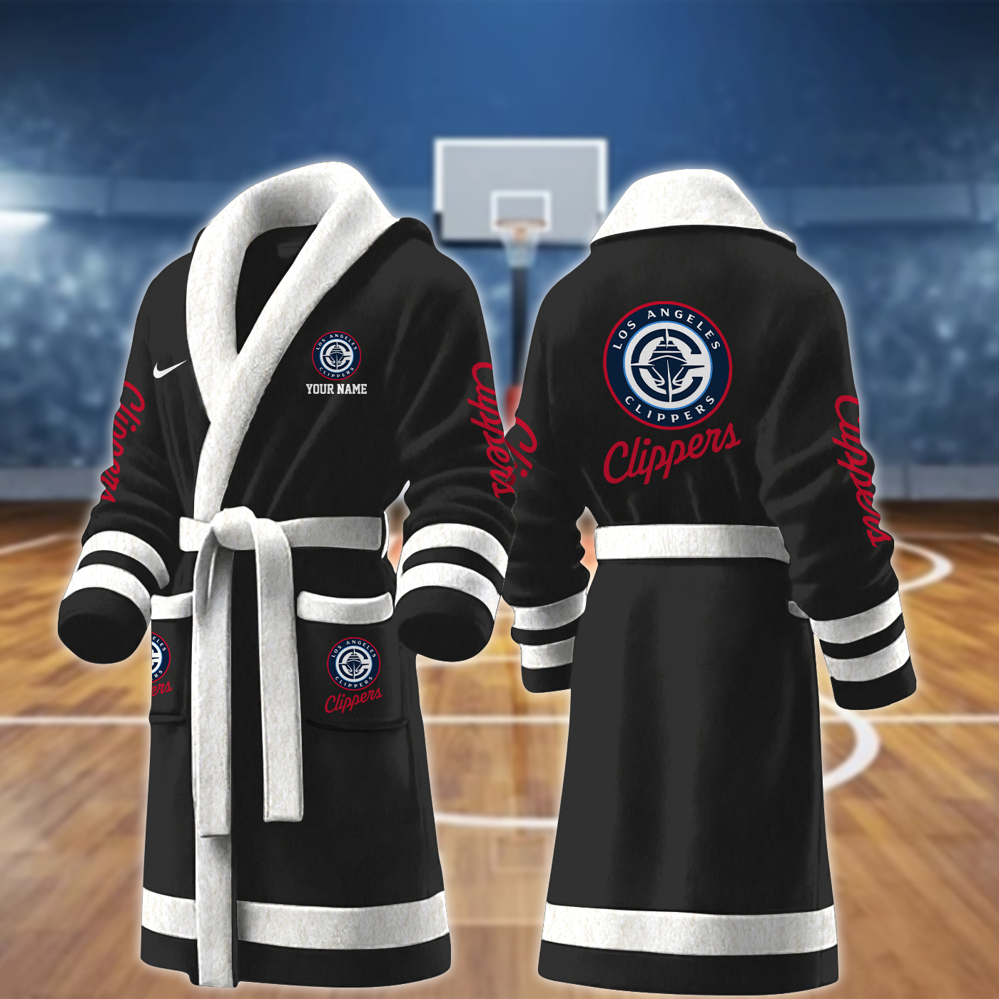 la clippers nba personalized fleece bathrobe 3a59v