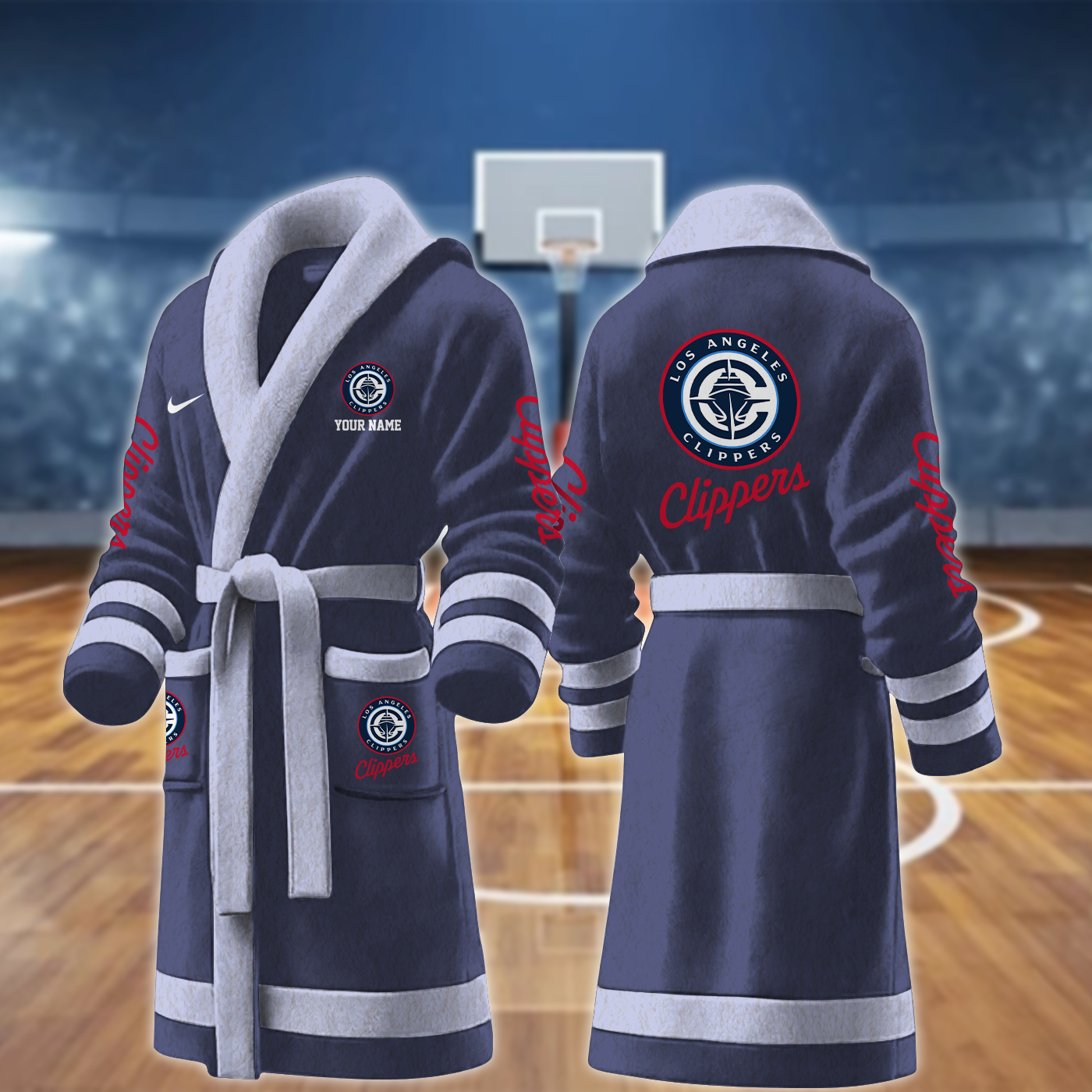 la clippers nba personalized fleece bathrobe 9zs5n