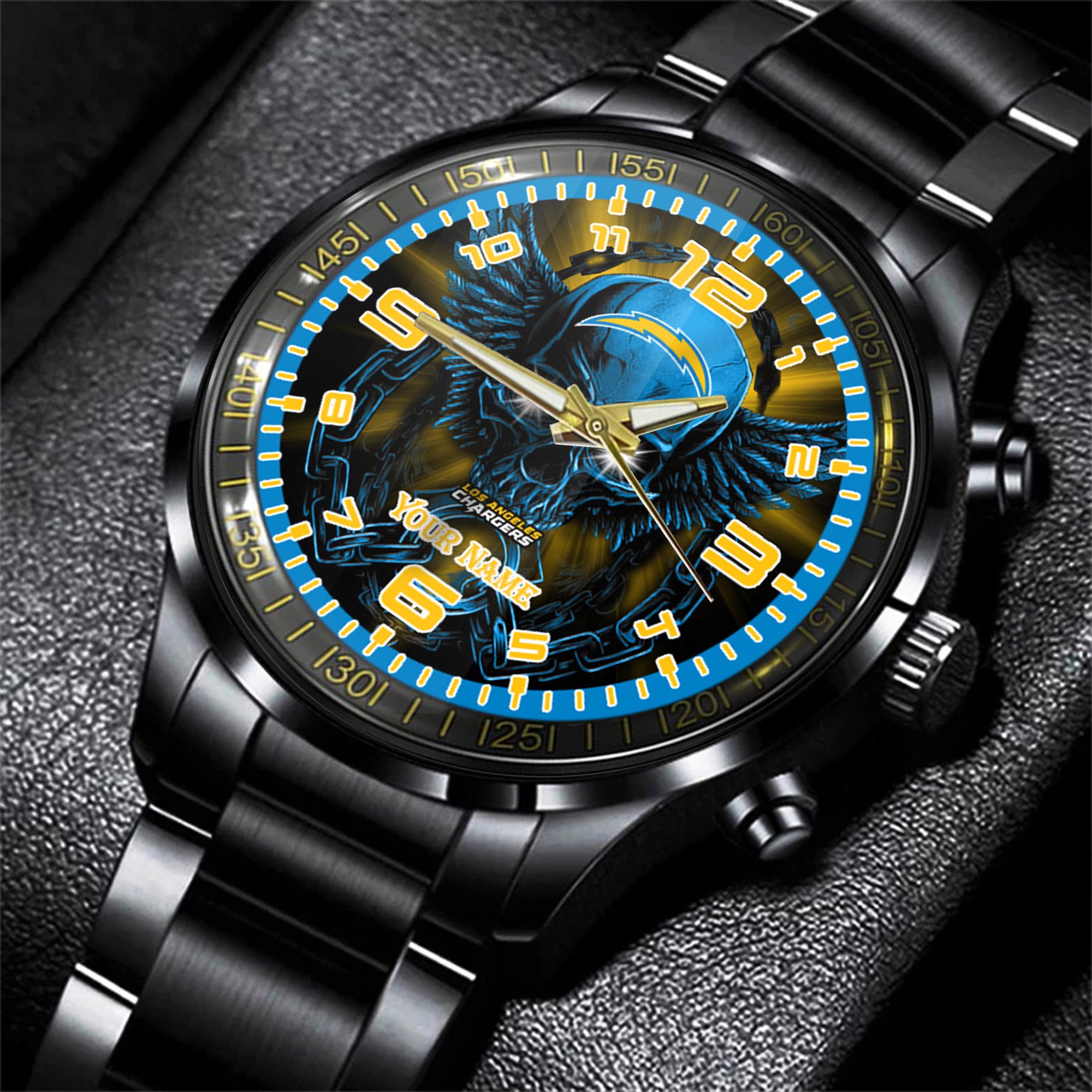 los angeles chargers nfl personalized 3d men hand watch gift for fans for father p9qtm