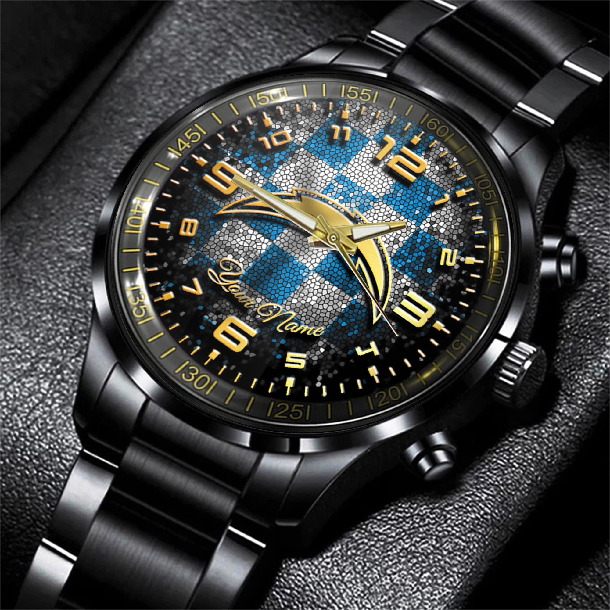 los angeles chargers nfl personalized 3d men hand watch gift for fans for father zsmv1