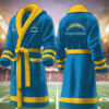 los angeles chargers nfl personalized fleece bathrobe cuecn