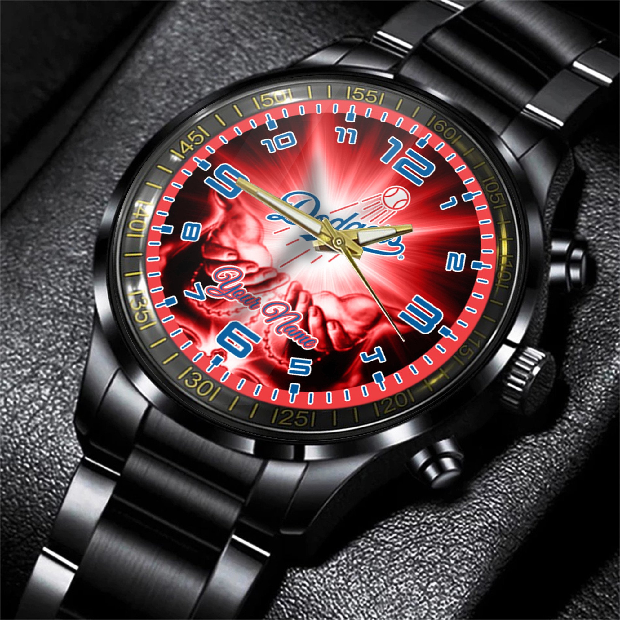 los angeles dodgers mlb personalized fashion 3d men hand watch gift for fans for father f3bud