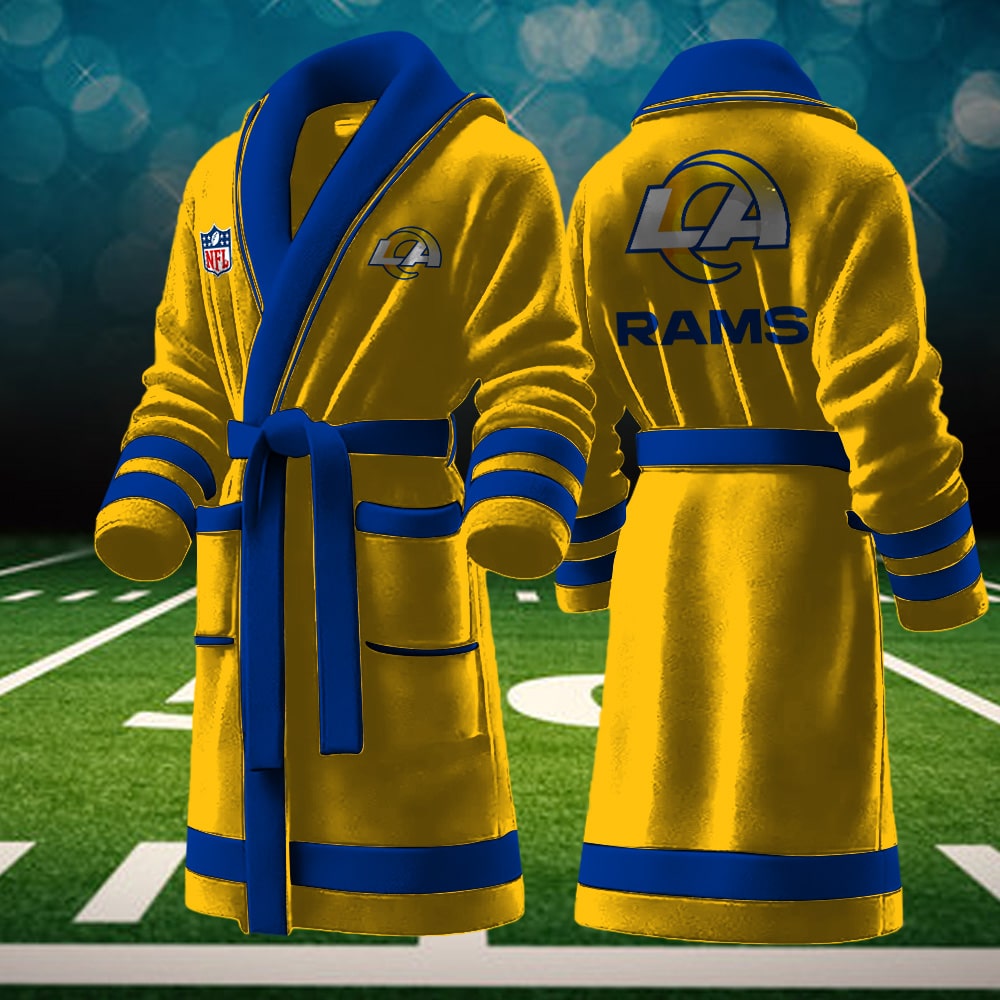 los angeles rams nfl personalized fleece bathrobe 8pxpo