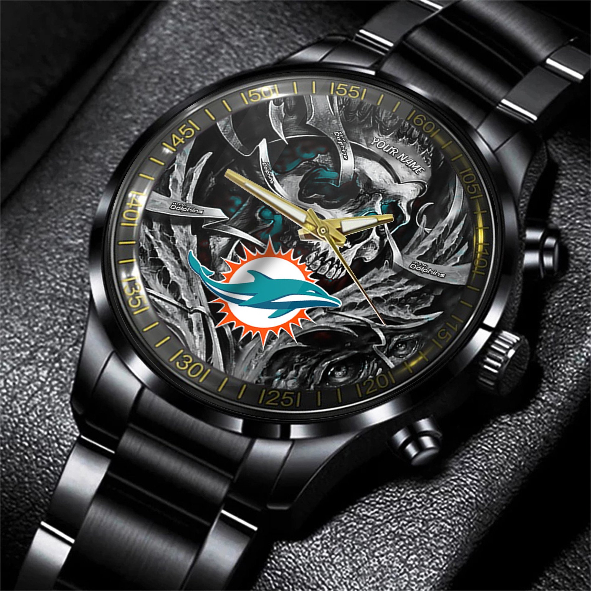 miami dolphins nfl men hand watch personalized gift for fans usvat