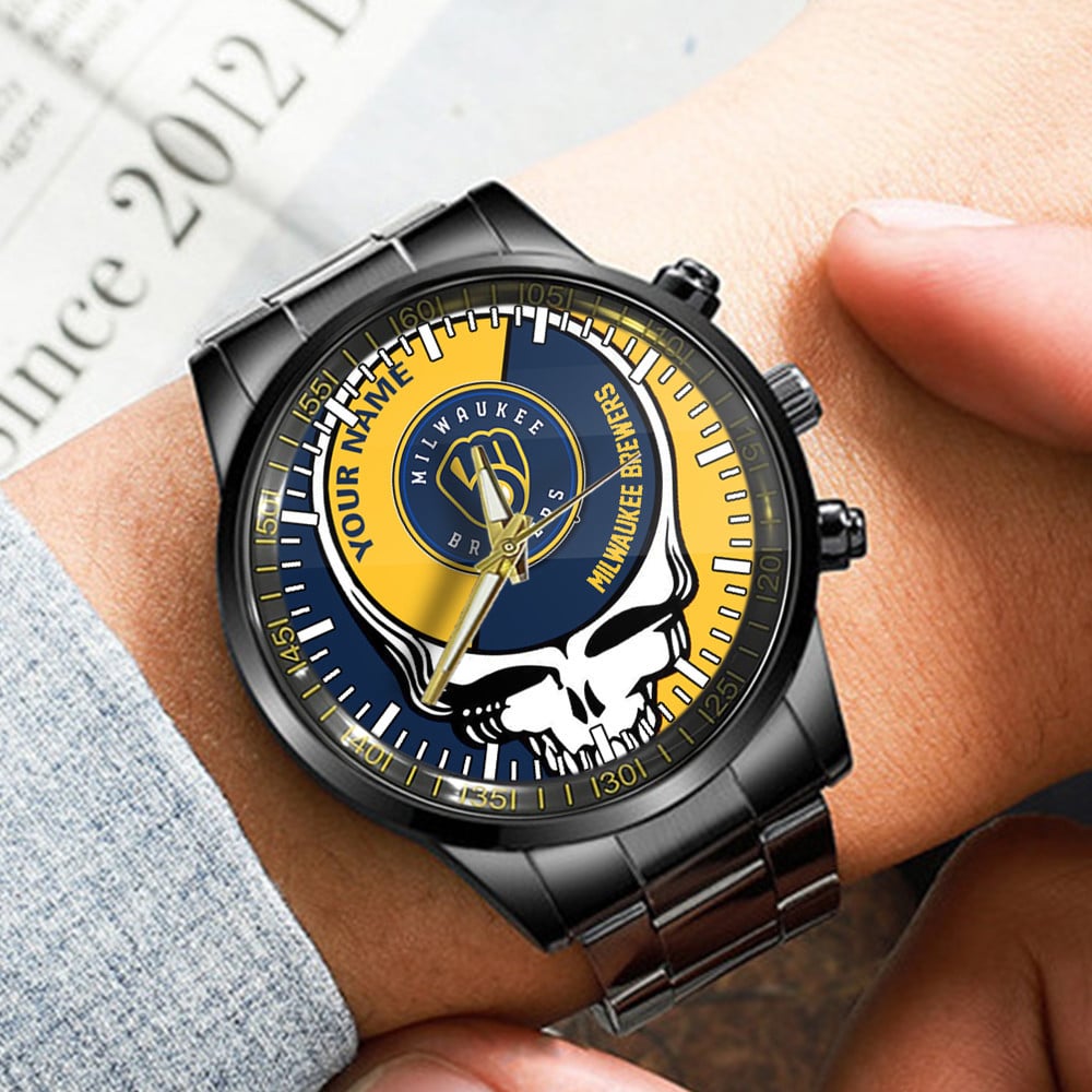 milwaukee brewers mlb personalized fashion 3d men hand watch gift for fans for father oxx5v