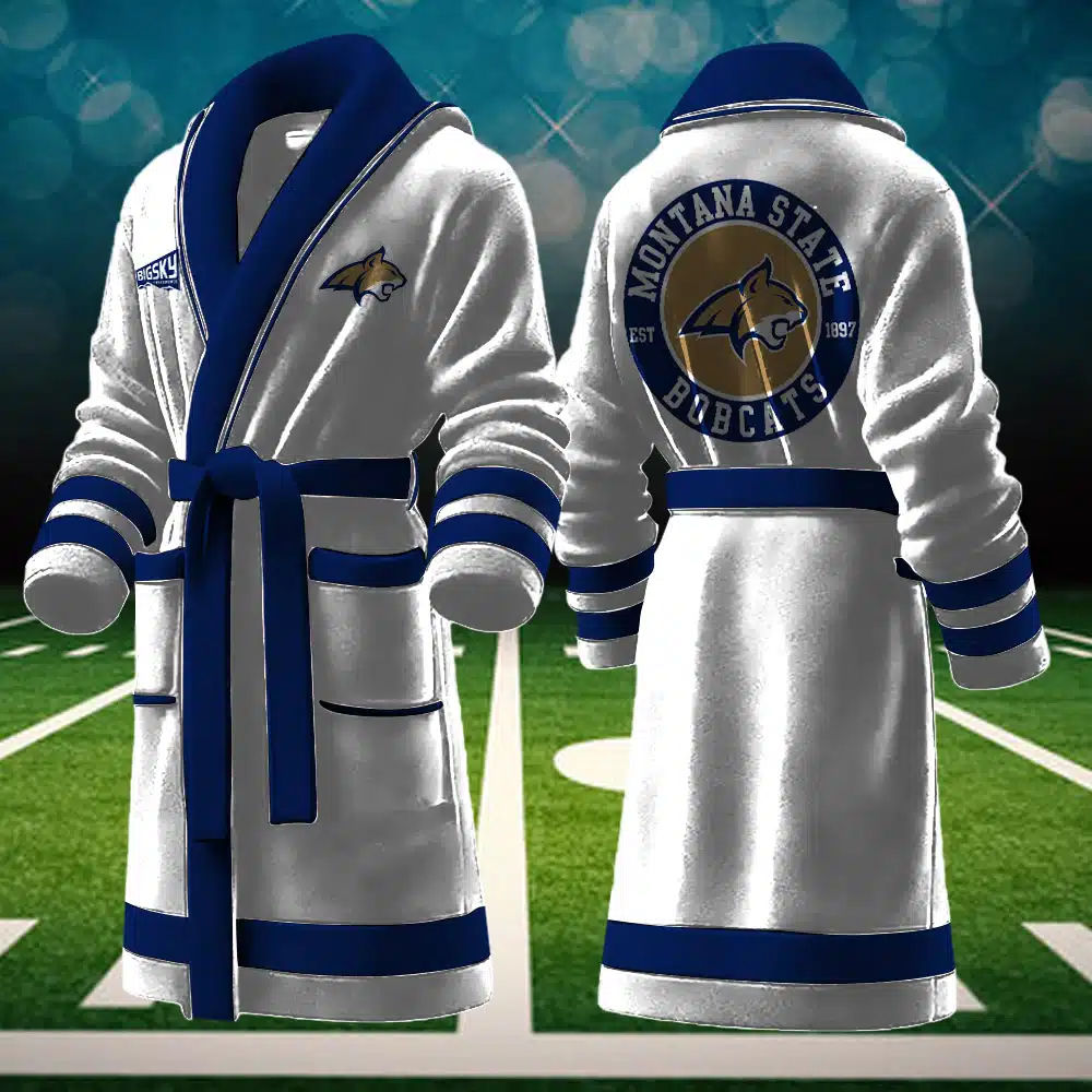 montana state bobcats ncaa personalized fleece bathrobe uksbk