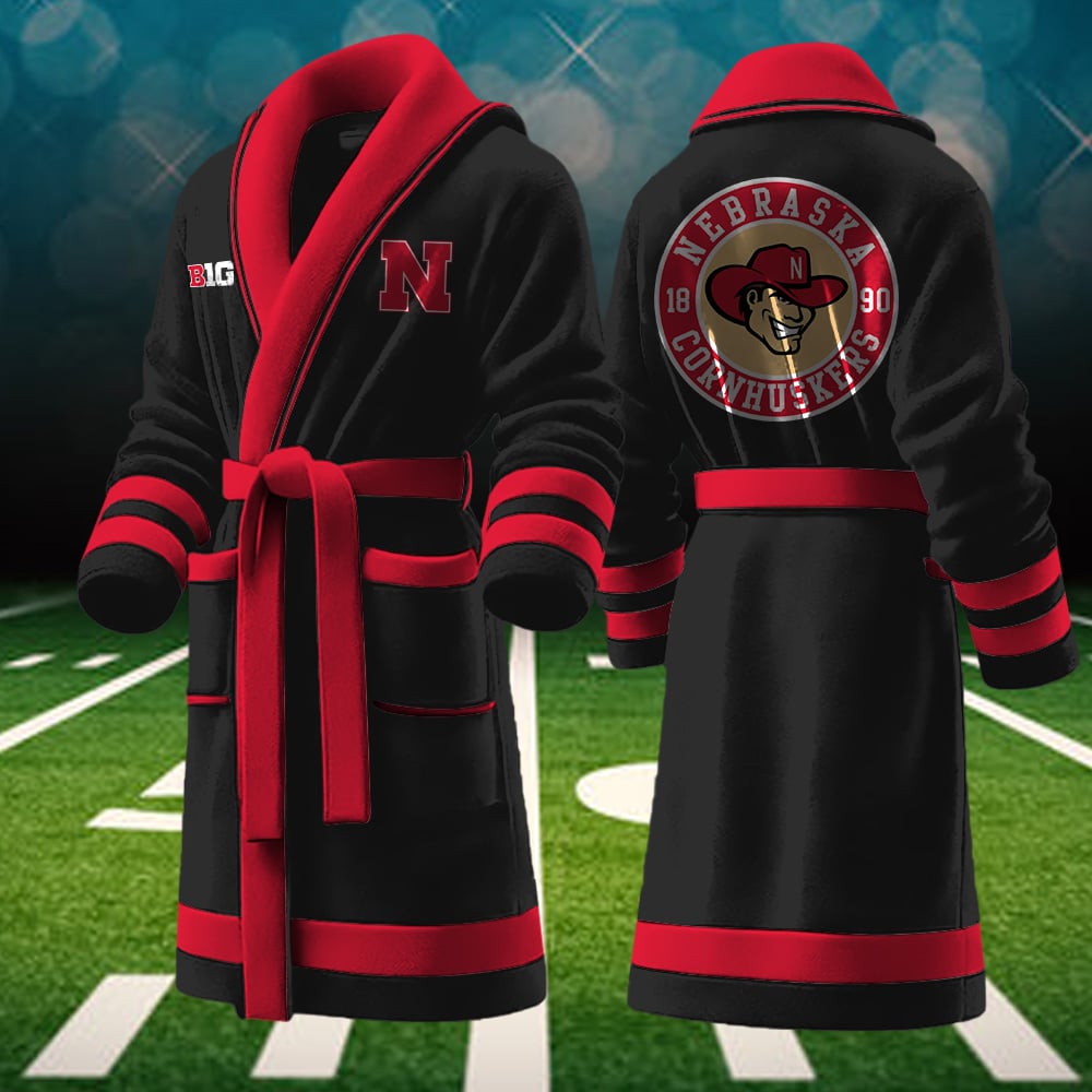 nebraska cornhuskers ncaa personalized fleece bathrobe tfn1p