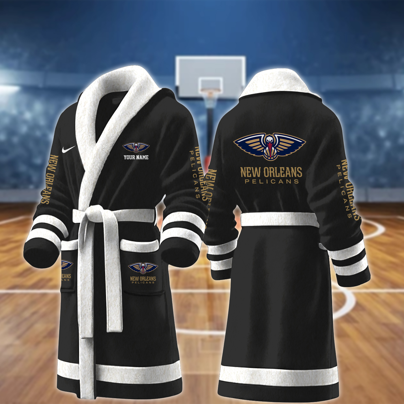 new orleans pelicans nba personalized fleece bathrobe p6j9e