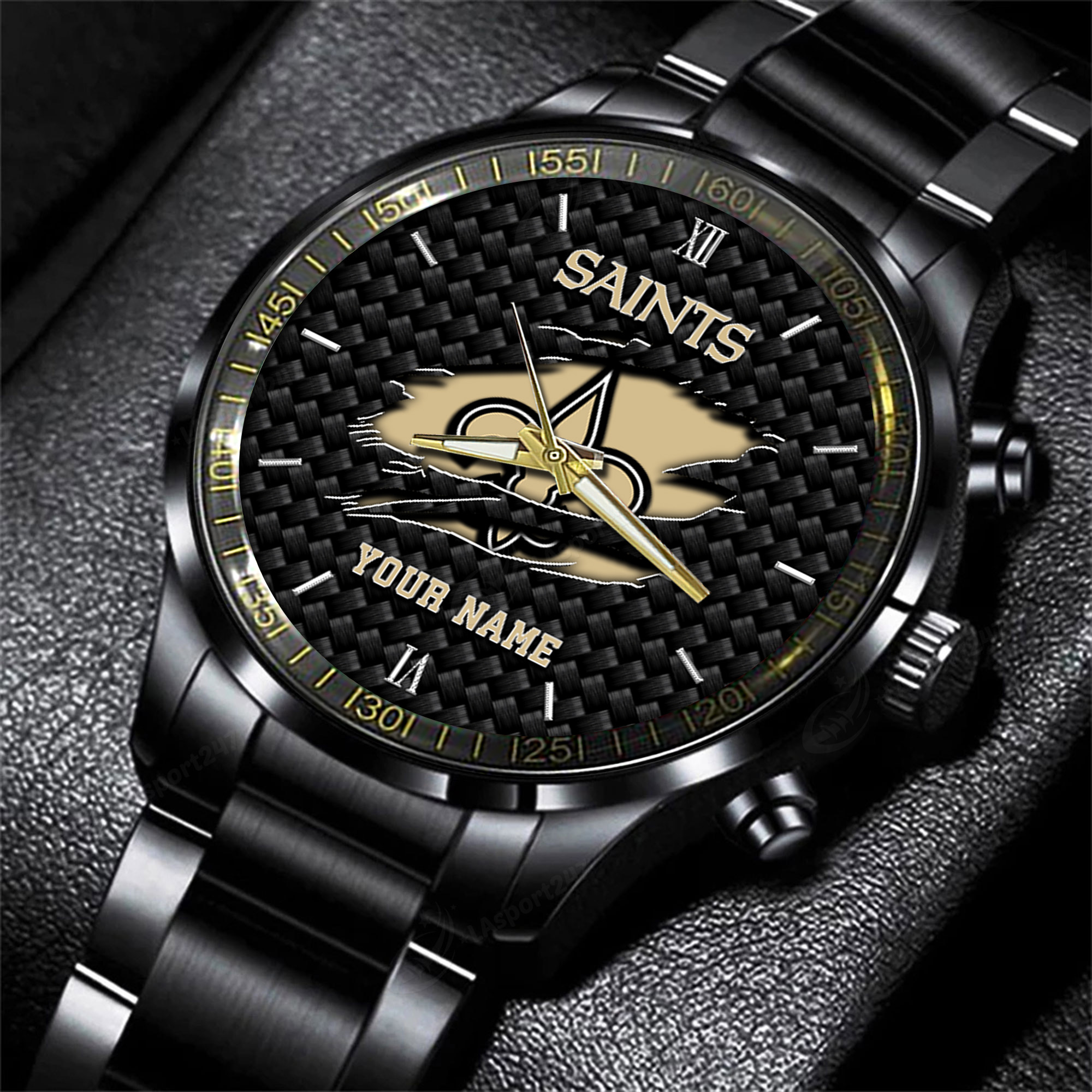 new orleans saints nfl personalized sport black fashion watch anoo7