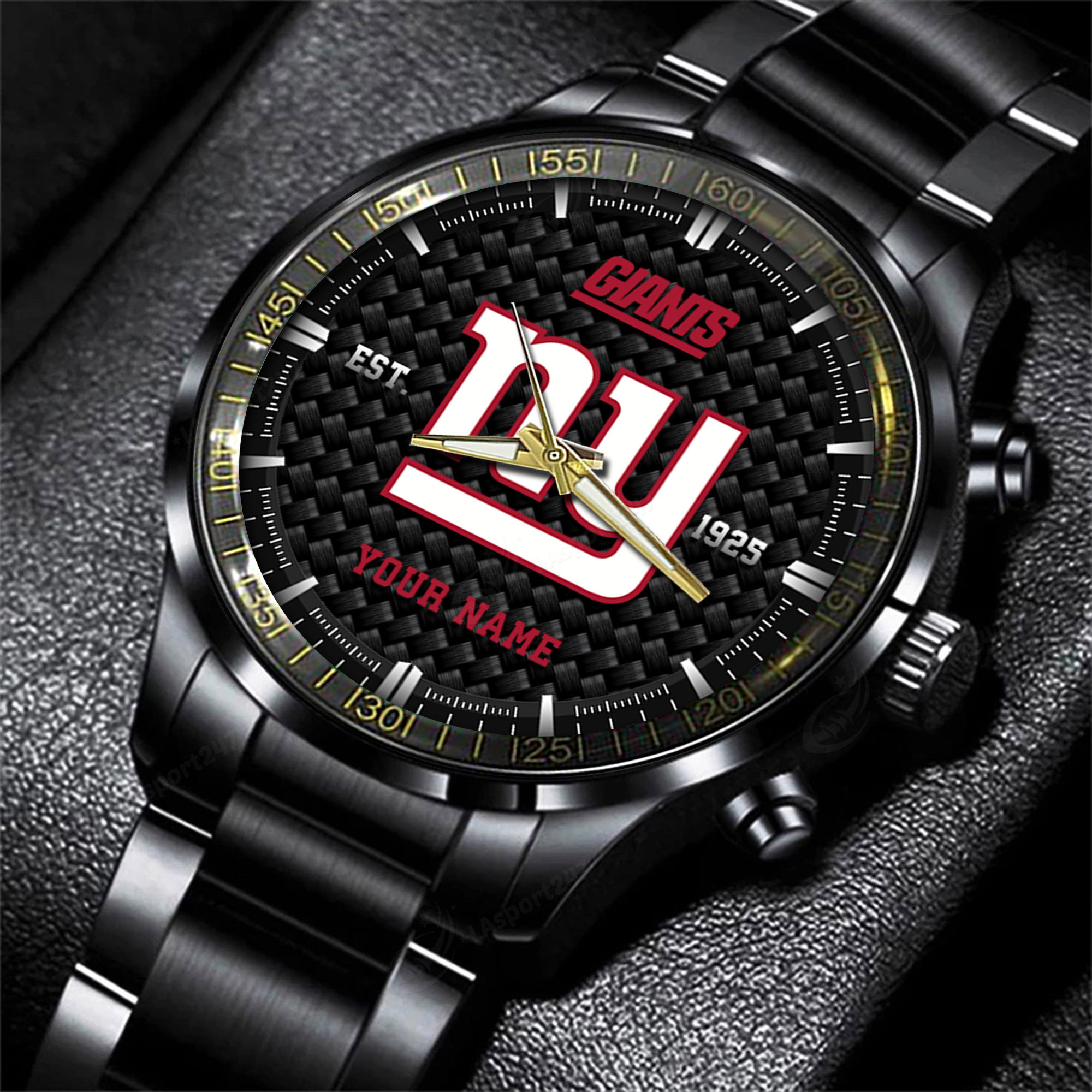 new york giants nfl black fashion hand watch custom your name gift for fan vqisn