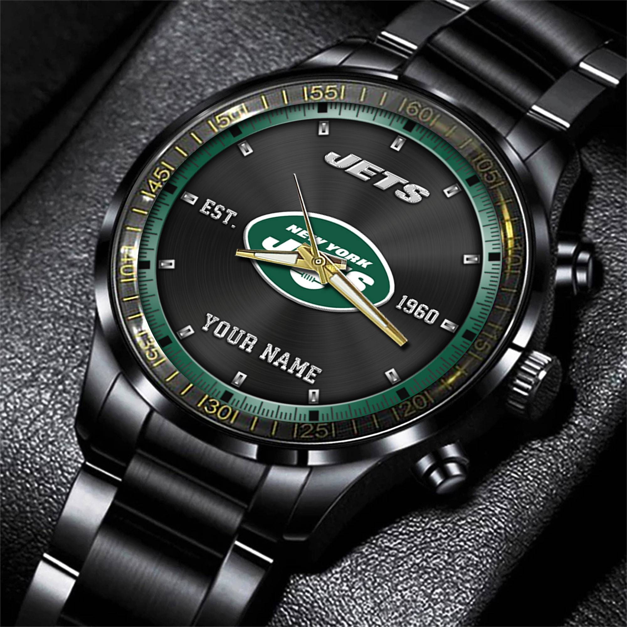 new york jets nfl personalized black fashion watch gifts for fans azdbu