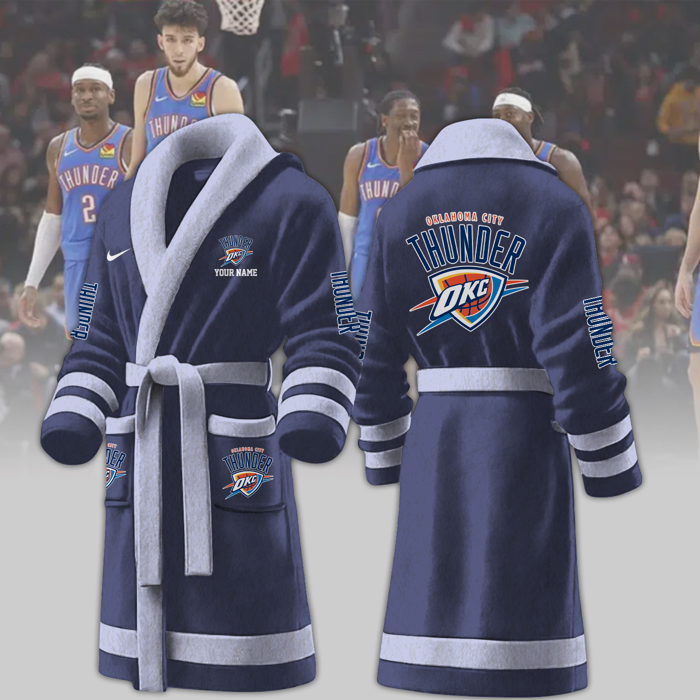 oklahoma city thunder nba personalized fleece bathrobe xcxzm