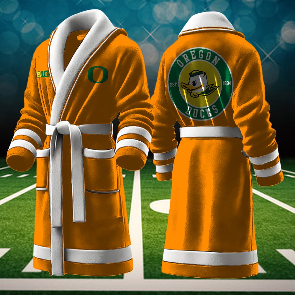 oregon ducks ncaa personalized fleece bathrobe 8japw