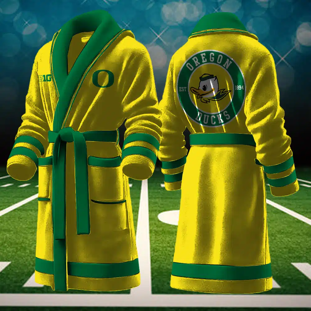 oregon ducks ncaa personalized fleece bathrobe 8ovmk