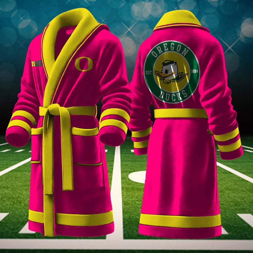 oregon ducks ncaa personalized fleece bathrobe avt7g