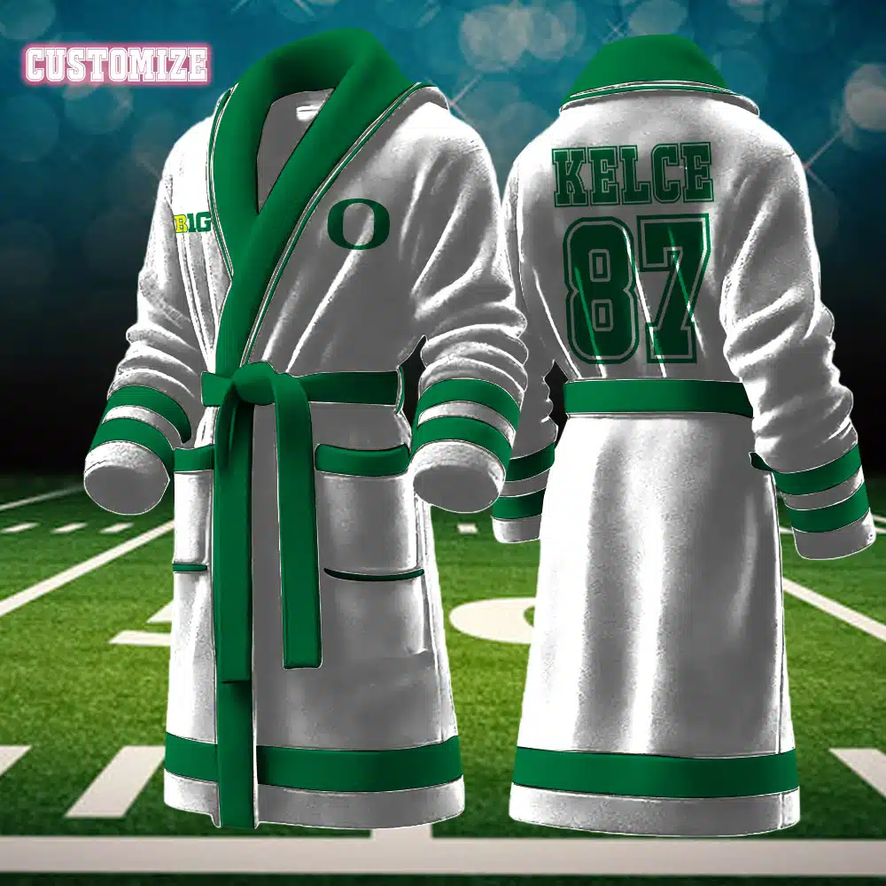 oregon ducks ncaa personalized fleece bathrobe kyarw