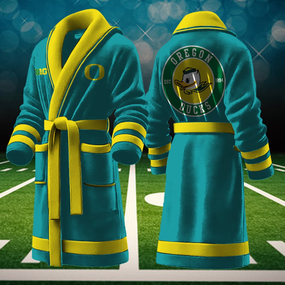 oregon ducks ncaa personalized fleece bathrobe r3yb1