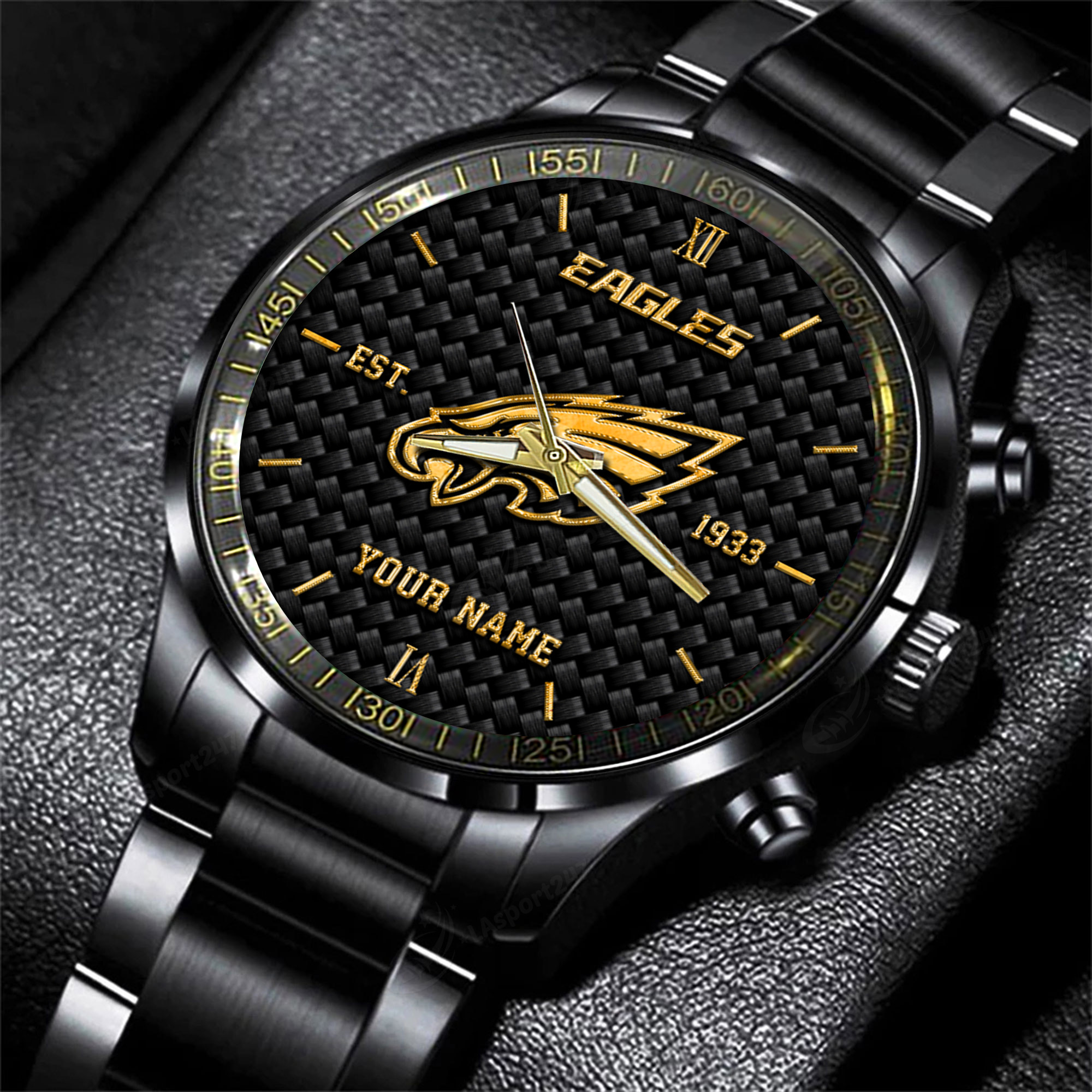 philadelphia eagles nfl black fashion hand watch custom your name gift for fan c0og6