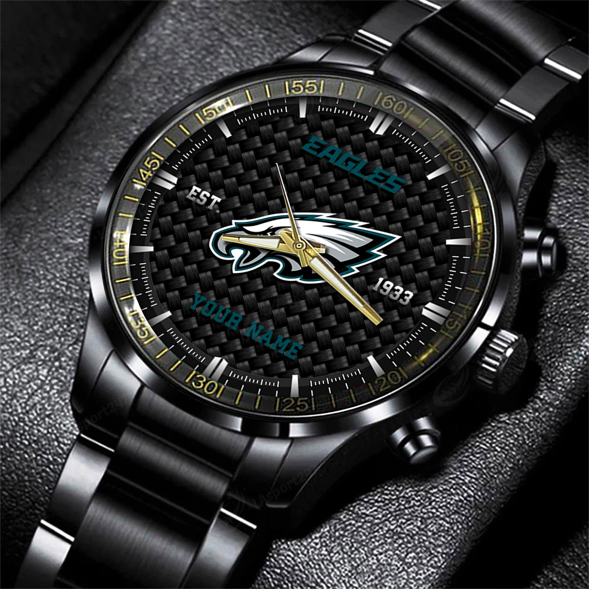 philadelphia eagles nfl black fashion hand watch custom your name gift for fan c9td3