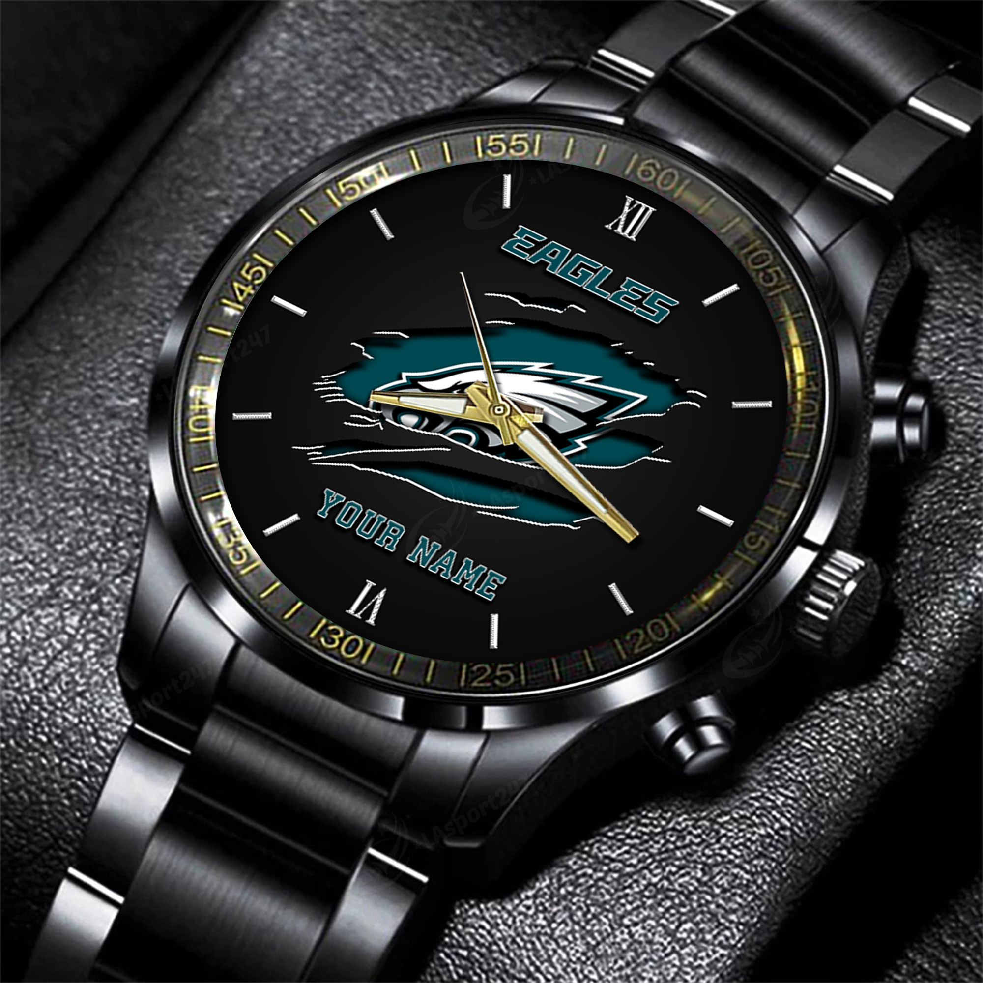 philadelphia eagles nfl personalized black fashion watch for football lovers fl9cx