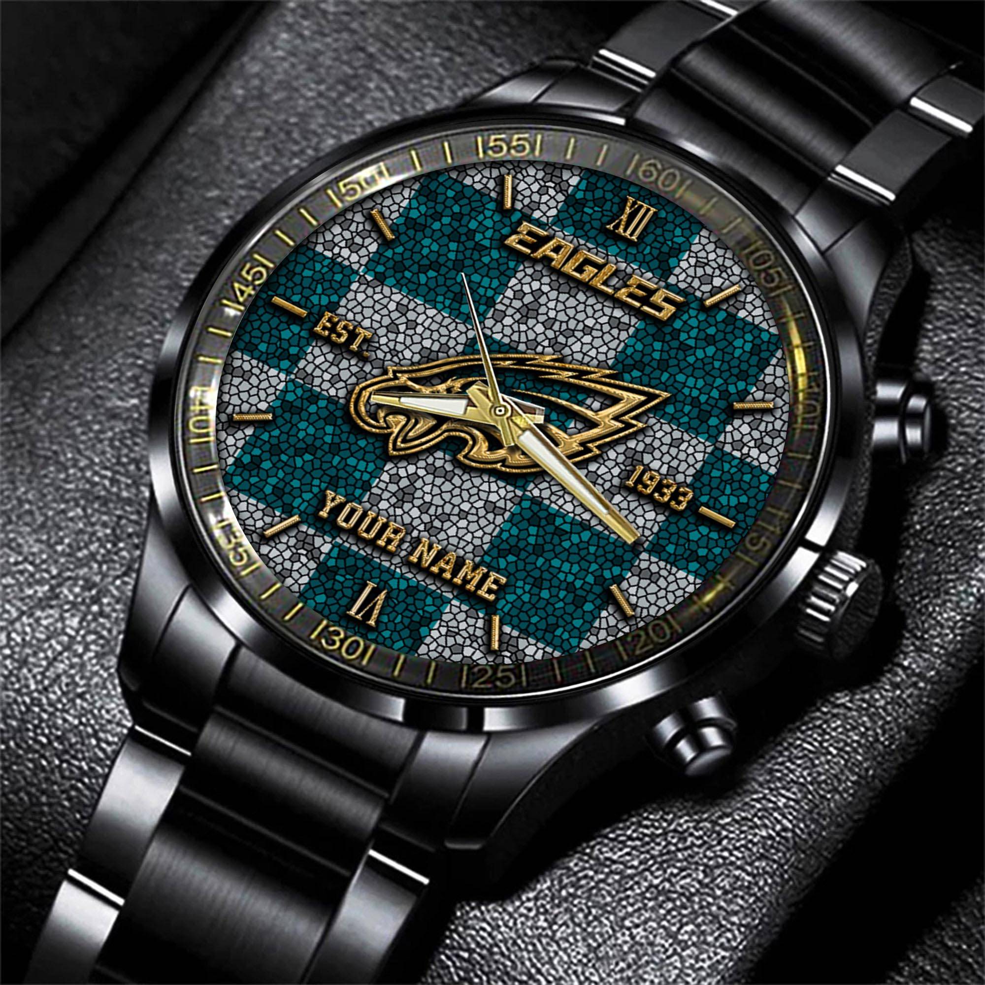 philadelphia eagles nfl personalized sport black watch gifts for fans 66x65 1