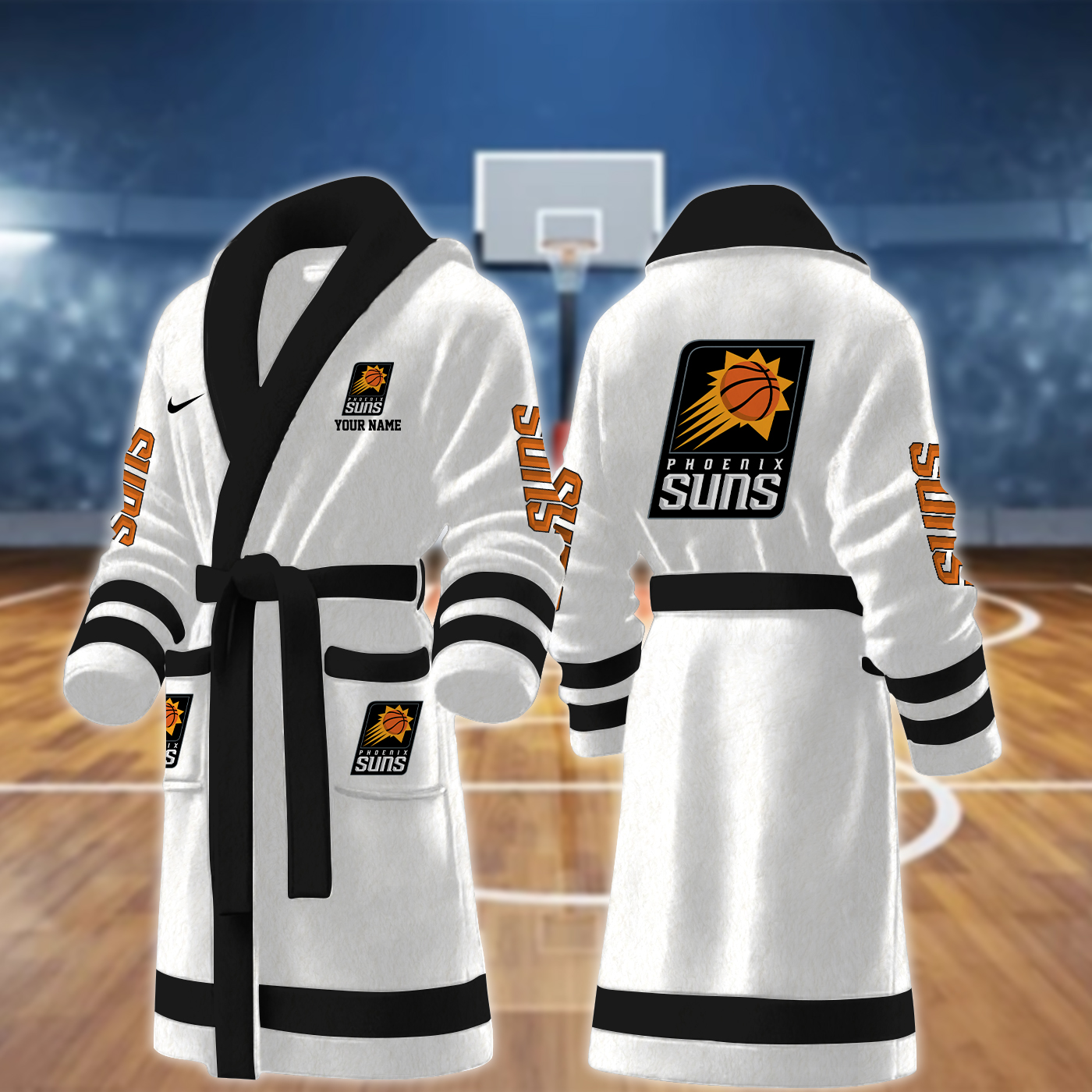 phoenix suns nba personalized fleece bathrobe 177et