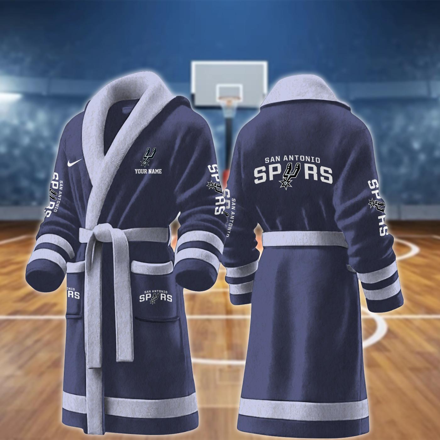 san antonio spurs nba personalized fleece bathrobe ofioj