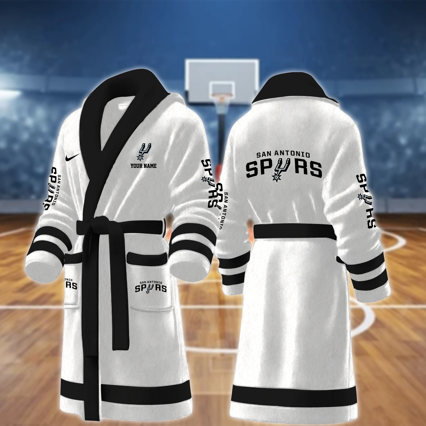 san antonio spurs nba personalized fleece bathrobe uhsvo