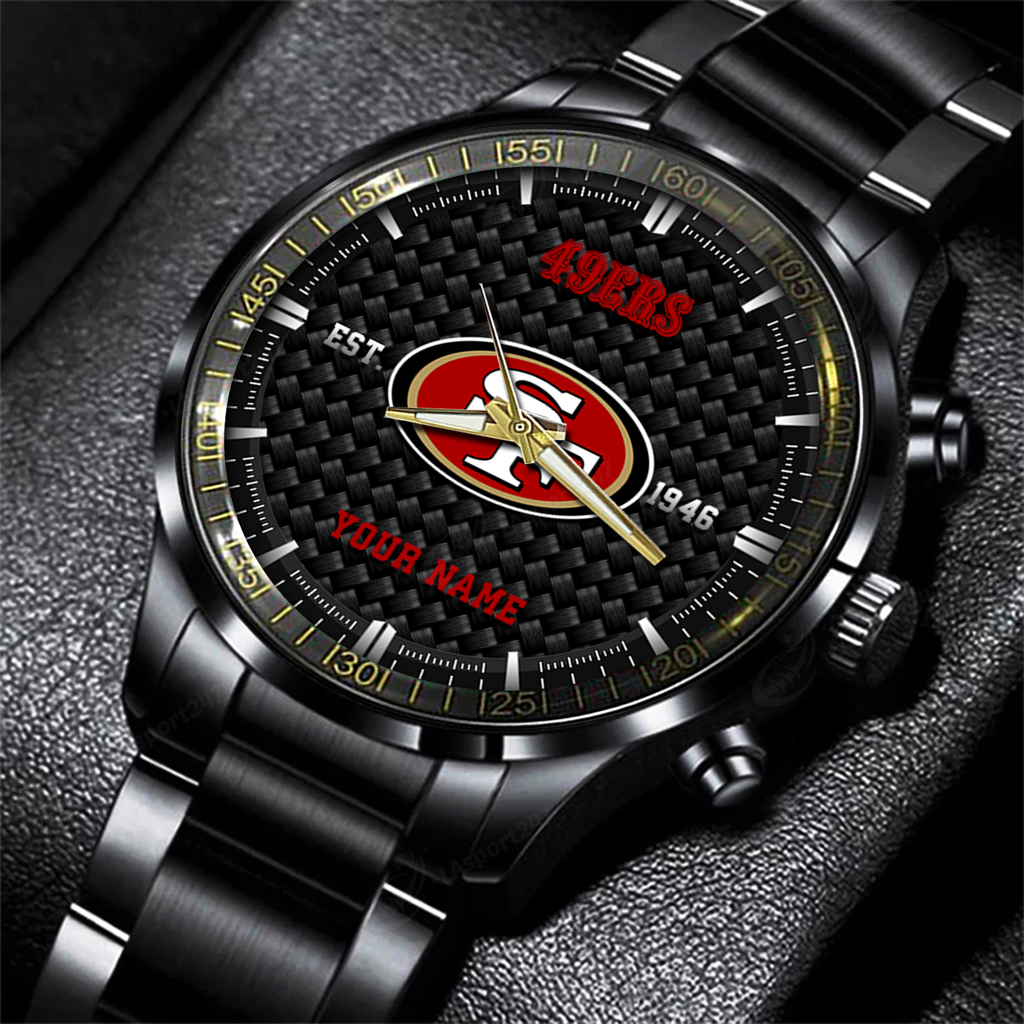 san francisco 49ers nfl black fashion hand watch custom your name gift for fan 8uawp