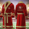 san francisco 49ers nfl personalized fleece bathrobe tapze