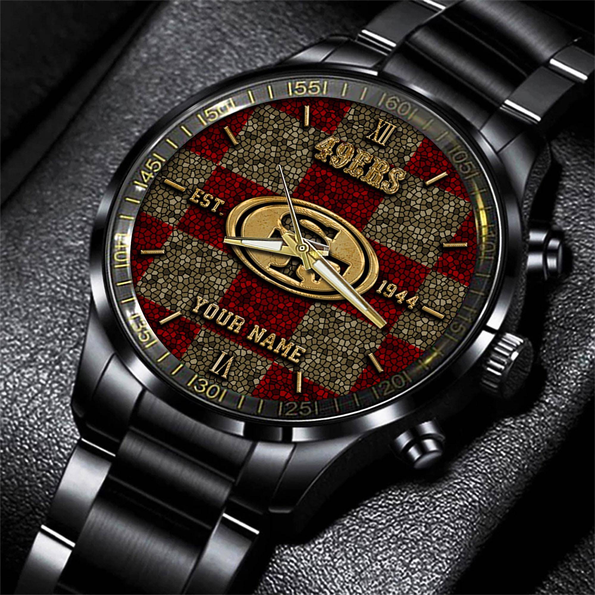 san francisco 49ers nfl personalized sport black watch gifts for fans bb1rv