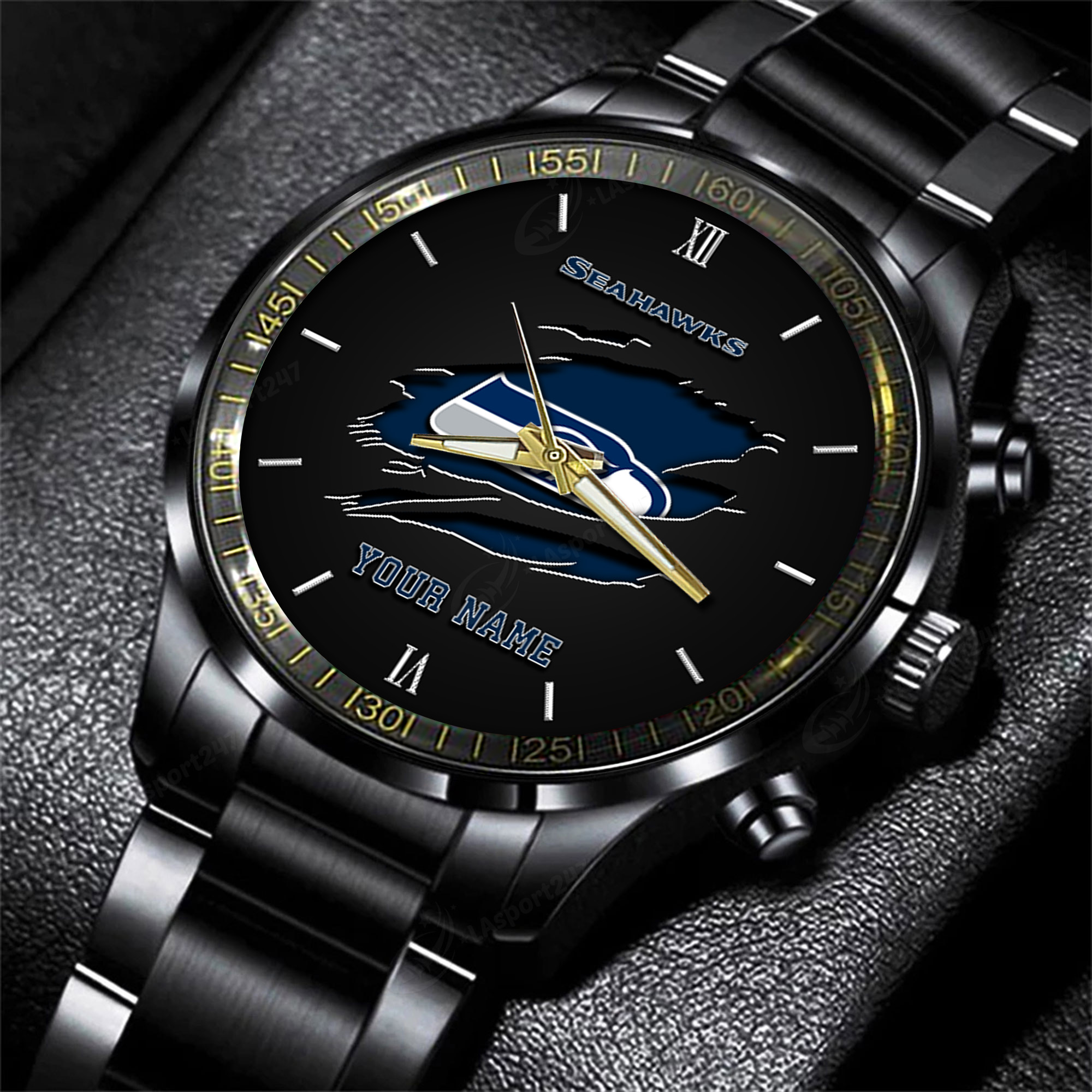 seattle seahawks nfl personalized black fashion watch for football lovers 5bvbl