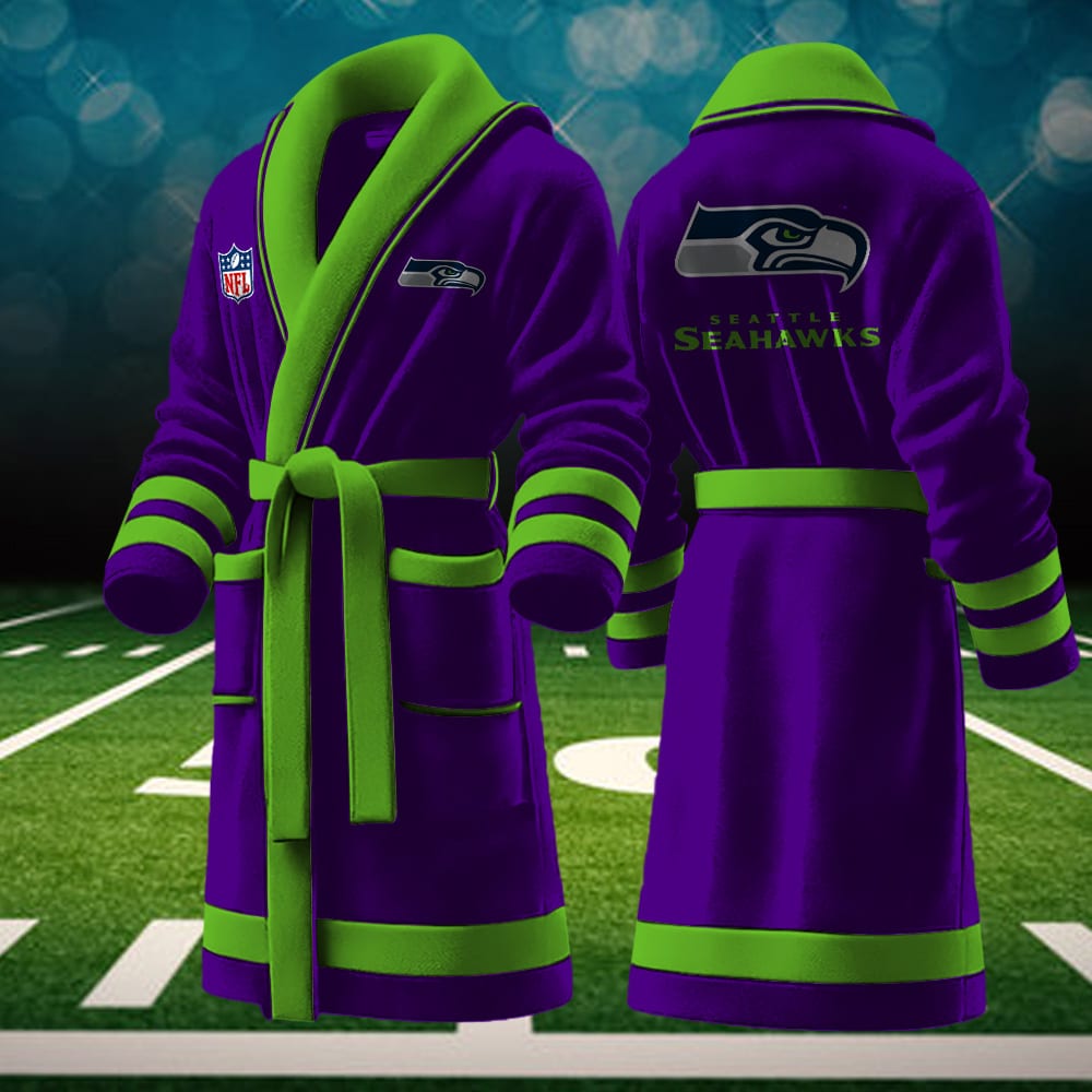 seattle seahawks nfl personalized fleece bathrobe zbz6g