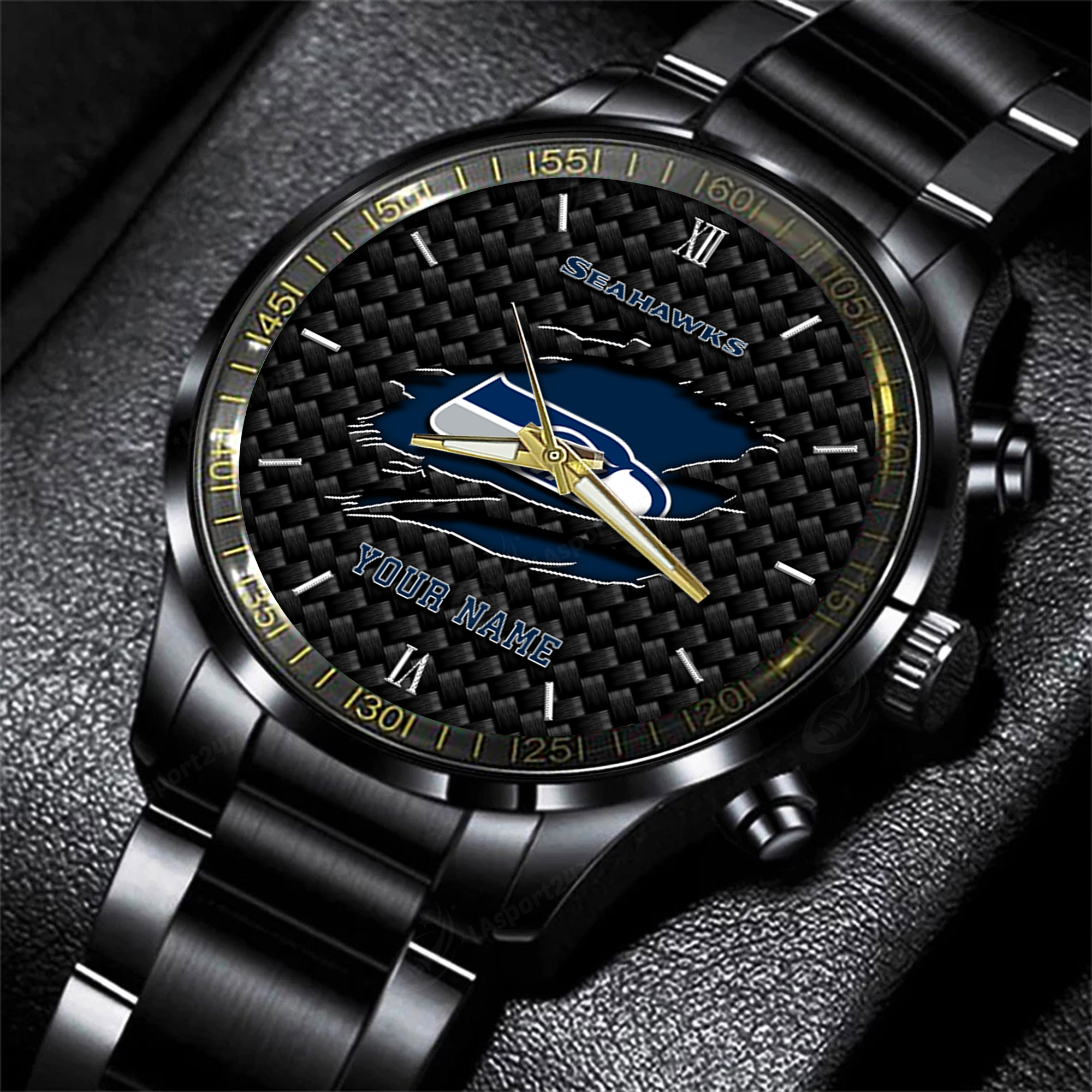 seattle seahawks nfl personalized sport black fashion watch ijwjk