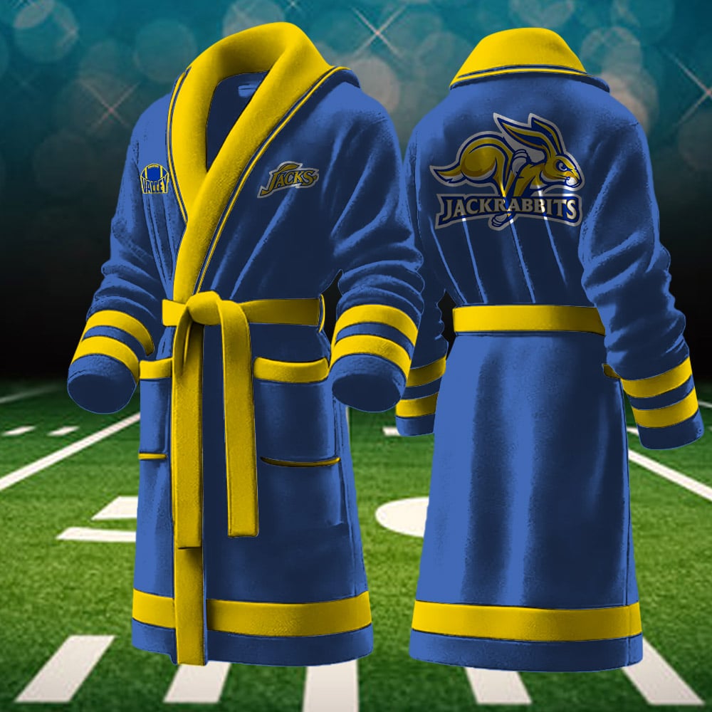 south dakota state jackrabbits ncaa personalized fleece bathrobe 5ba9g