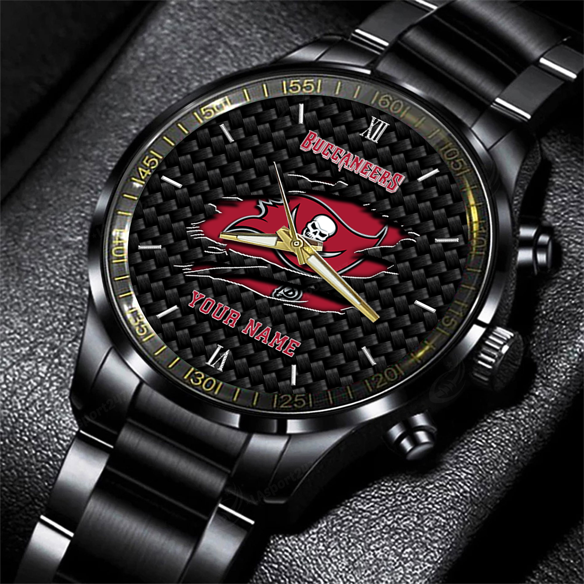 tampa bay buccaneers nfl personalized sport black fashion watch 9jjfl