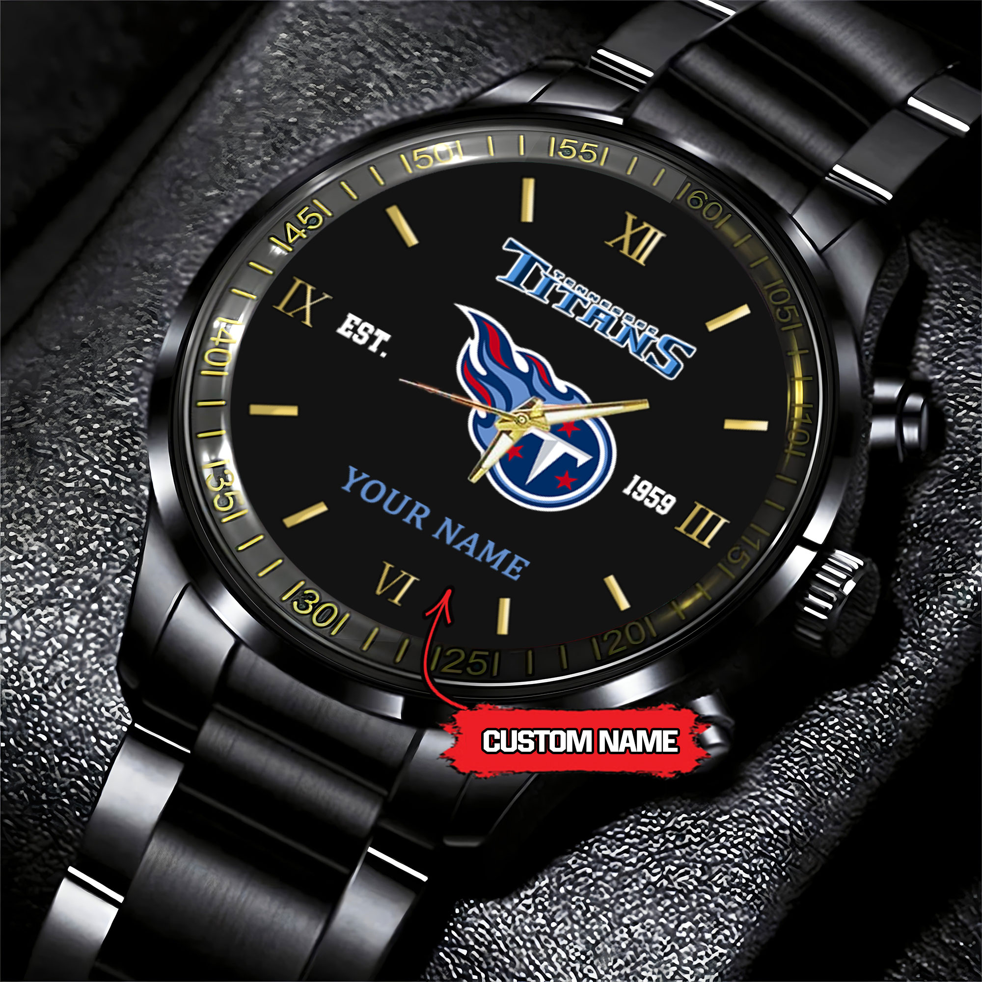 tennessee titans nfl personalized black fashion watch 2g2iq