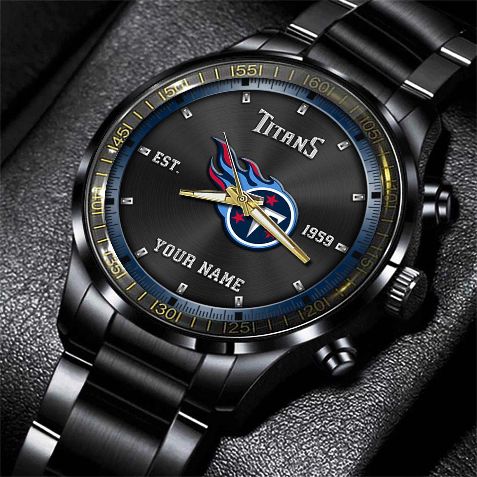 tennessee titans nfl personalized black fashion watch gifts for fans daixd