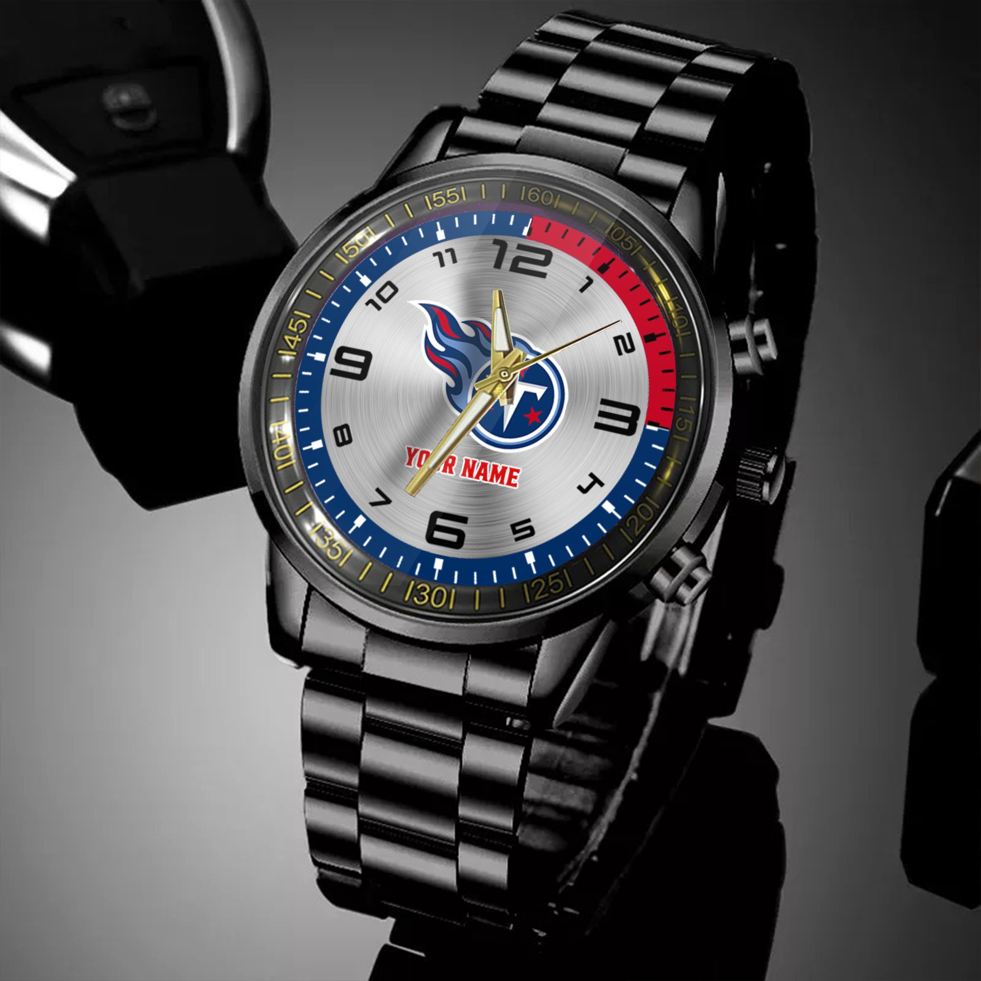 tennessee titans nfl personalized black hand watch gifts for fans pcl4c