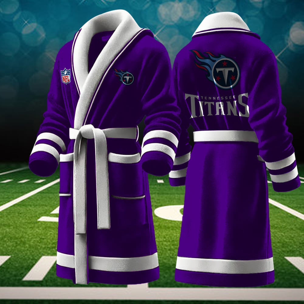 tennessee titans nfl personalized fleece bathrobe e0lj4