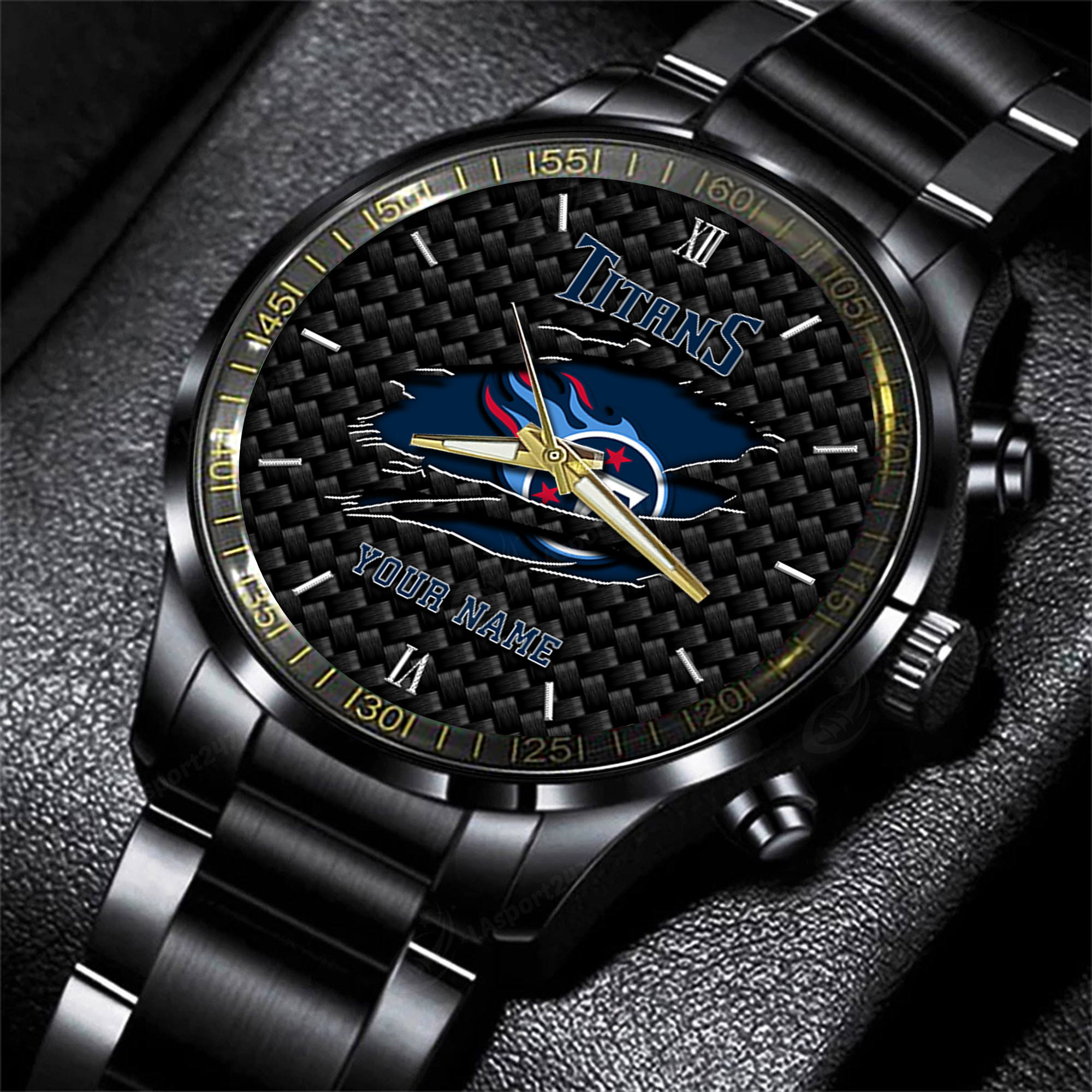 tennessee titans nfl personalized sport black fashion watch cbkka