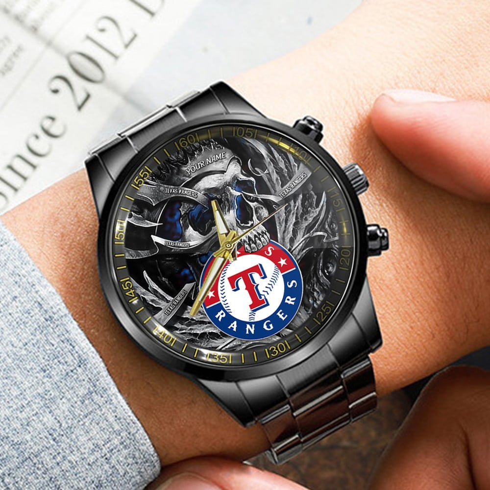 texas rangers mlb personalized fashion 3d men hand watch gift for fans for father fooyg