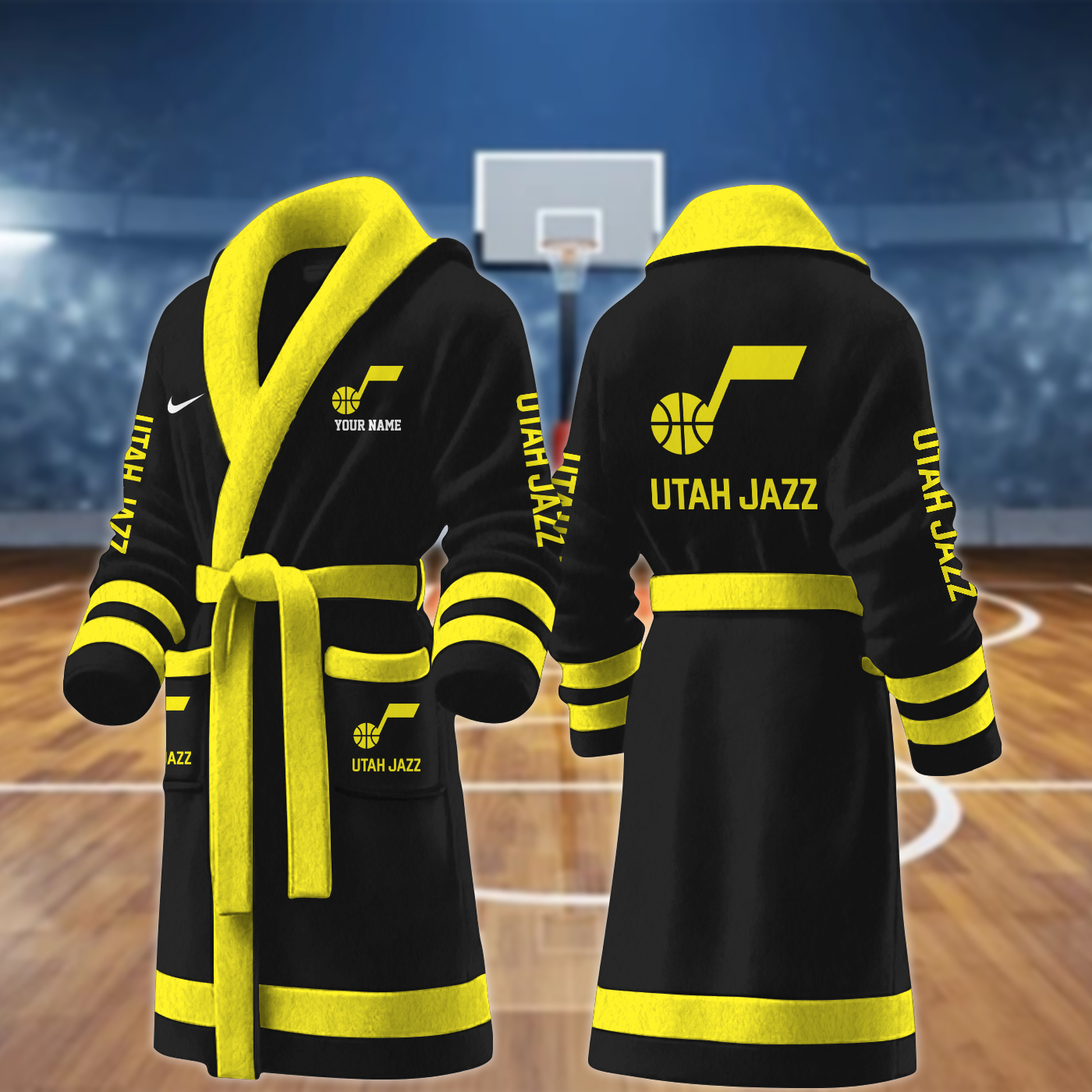 utah jazz nba personalized fleece bathrobe qtq8e