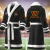 washington commanders nfl personalized fleece bathrobe qqatu